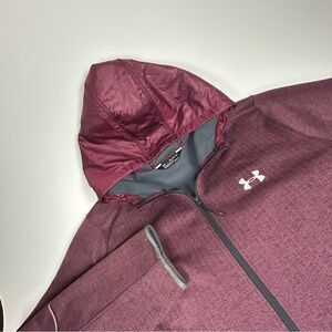Under Armour Men’s SZ 4XL Storm Jacket Burgandy Loose ColdGear  Hoodie Fleece